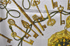 Authentic HERMES Carre 90 Scarf "LES CLES" Silk Bordeaux Red 2790D