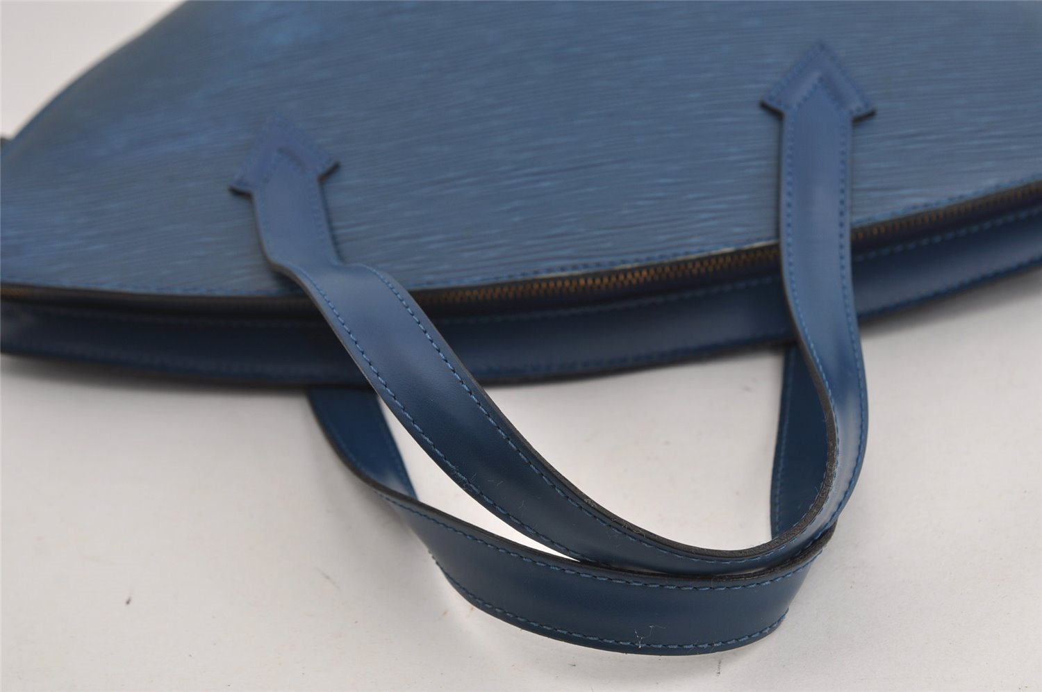 Authentic Louis Vuitton Epi Saint Jacques Hand Bag Blue M52275 LV 2790I