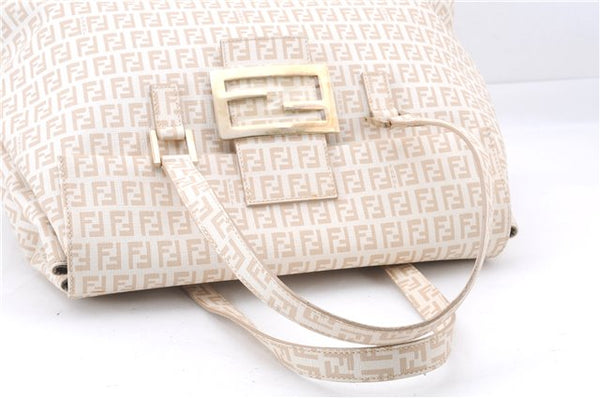 Authentic FENDI Zucchino Mamma Baguette Shoulder Hand Bag PVC Beige 2791E