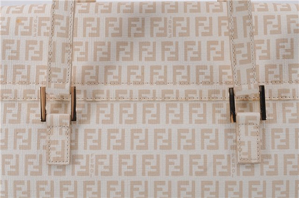 Authentic FENDI Zucchino Mamma Baguette Shoulder Hand Bag PVC Beige 2791E