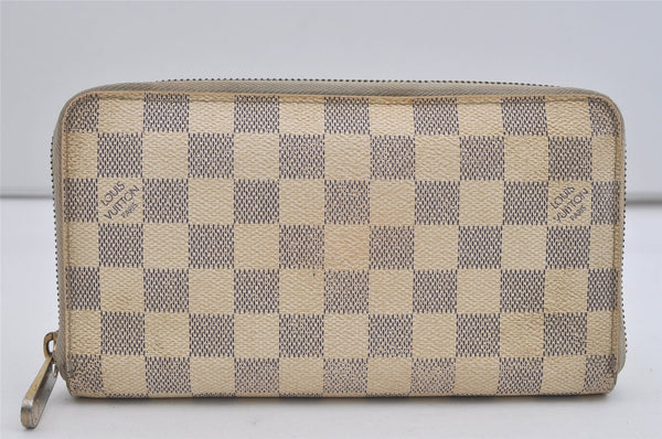 Authentic Louis Vuitton Damier Azur Zippy Organizer Long Wallet N60012 LV 2791I