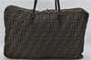 Authentic FENDI Zucca Vintage Shoulder Tote Bag Nylon Leather Brown 2792E