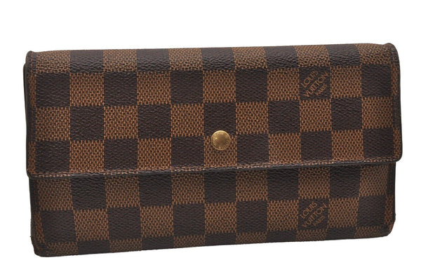 Authentic Louis Vuitton Damier Porte Tresor International Wallet N61215 LV 2792I