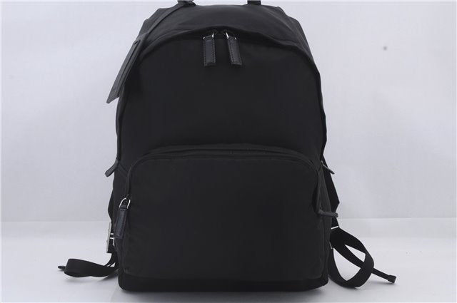 Authentic PRADA Nylon Leather Backpack Purse Black 2794D