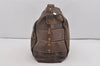 Authentic GUCCI Vintage Camouflage Shoulder Cross Body Bag Leather Brown 2794I