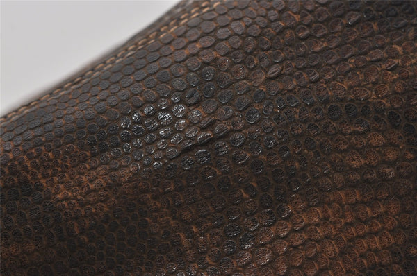 Authentic GUCCI Vintage Camouflage Shoulder Cross Body Bag Leather Brown 2794I