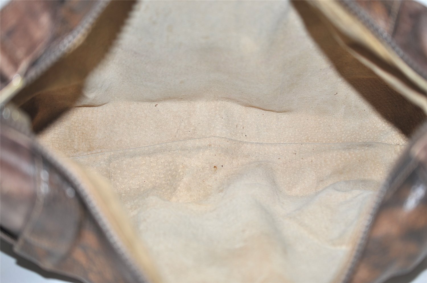 Authentic GUCCI Vintage Camouflage Shoulder Cross Body Bag Leather Brown 2794I