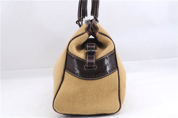 Authentic FENDI Etniko Shoulder Hand Bag Canvas Leather Beige Brown 2795E