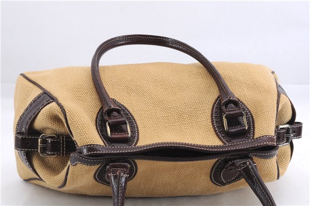 Authentic FENDI Etniko Shoulder Hand Bag Canvas Leather Beige Brown 2795E