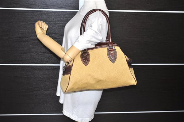 Authentic FENDI Etniko Shoulder Hand Bag Canvas Leather Beige Brown 2795E