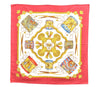 Authentic HERMES Carre 90 Scarf "LES TAMBOURS" Silk Red 2796D