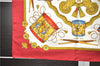 Authentic HERMES Carre 90 Scarf "LES TAMBOURS" Silk Red 2796D