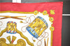 Authentic HERMES Carre 90 Scarf "LES TAMBOURS" Silk Red 2796D