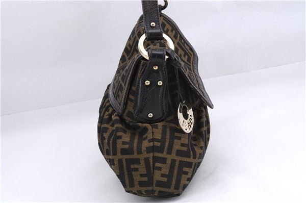 Authentic FENDI Zucca Vintage Shoulder Hand Bag Purse Canvas Leather Brown 2796E