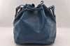 Authentic Louis Vuitton Epi Petit Noe Shoulder Drawstring Bag M44105 Blue 2796I