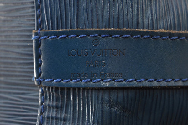 Authentic Louis Vuitton Epi Petit Noe Shoulder Drawstring Bag M44105 Blue 2796I