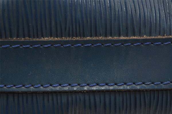 Authentic Louis Vuitton Epi Petit Noe Shoulder Drawstring Bag M44105 Blue 2796I