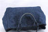 Authentic PRADA Canapa M Denim 2Way Tote Hand Bag B2642B Blue 2797E