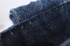 Authentic PRADA Canapa M Denim 2Way Tote Hand Bag B2642B Blue 2797E