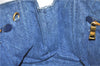 Authentic PRADA Canapa M Denim 2Way Tote Hand Bag B2642B Blue 2797E
