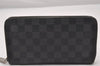 Authentic Louis Vuitton Damier Graphite Zippy Organizer Wallet N63077 LV 2797I