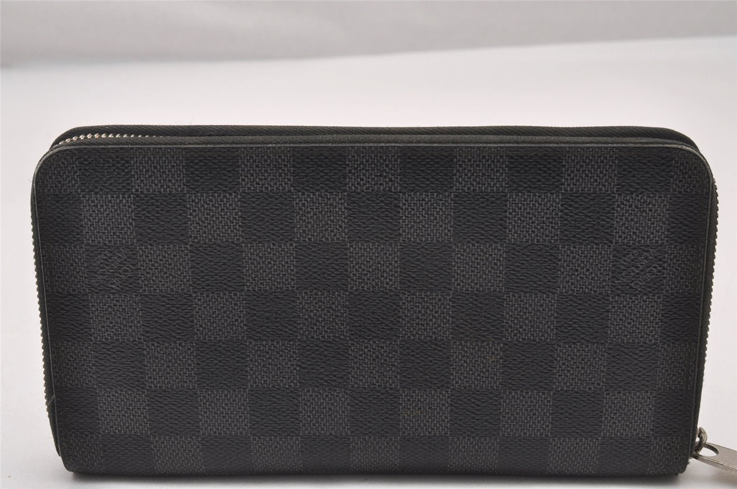 Authentic Louis Vuitton Damier Graphite Zippy Organizer Wallet N63077 LV 2797I