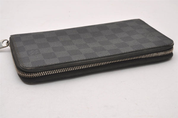 Authentic Louis Vuitton Damier Graphite Zippy Organizer Wallet N63077 LV 2797I