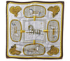 Authentic HERMES Carre 90 Scarf "GRAND APPARAT" Silk Brown 2799D