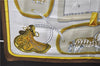 Authentic HERMES Carre 90 Scarf "GRAND APPARAT" Silk Brown 2799D