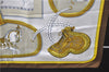 Authentic HERMES Carre 90 Scarf "GRAND APPARAT" Silk Brown 2799D