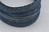 Authentic PRADA Canapa M Denim Tote Hand Bag Blue 2799E