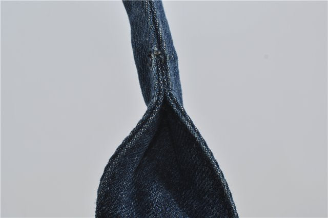 Authentic PRADA Canapa M Denim Tote Hand Bag Blue 2799E
