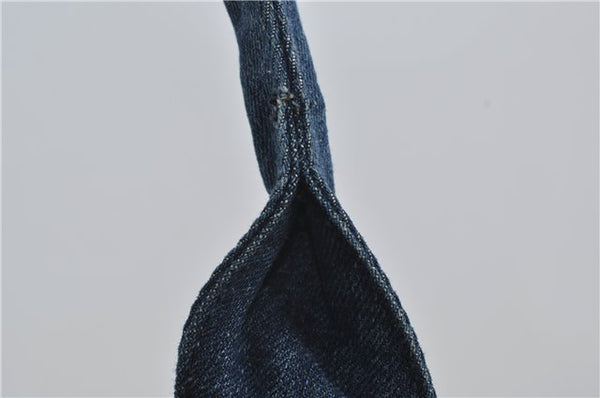Authentic PRADA Canapa M Denim Tote Hand Bag Blue 2799E