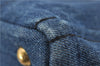 Authentic PRADA Canapa M Denim Tote Hand Bag Blue 2799E