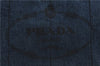 Authentic PRADA Canapa M Denim Tote Hand Bag Blue 2799E