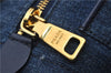 Authentic PRADA Canapa M Denim Tote Hand Bag Blue 2799E