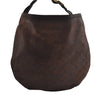 Authentic GUCCI Guccissima Horsebit GG Leather Shoulder Bag 170014 Brown 2799I