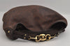 Authentic GUCCI Guccissima Horsebit GG Leather Shoulder Bag 170014 Brown 2799I