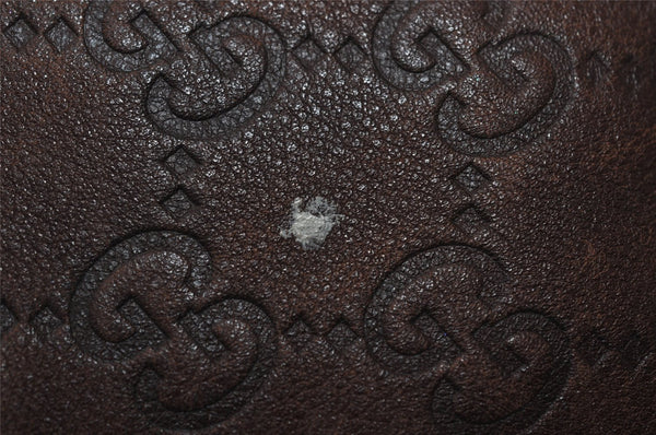 Authentic GUCCI Guccissima Horsebit GG Leather Shoulder Bag 170014 Brown 2799I