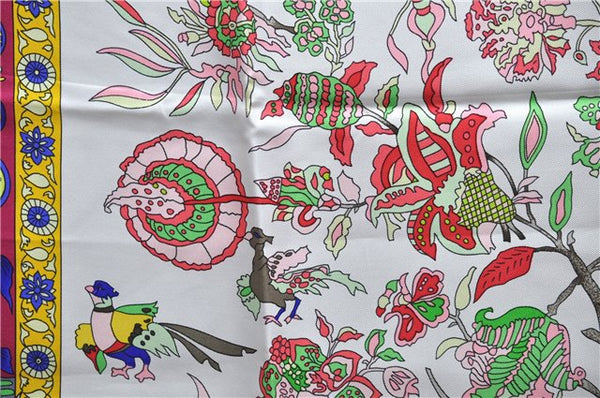 Authentic HERMES Carre 90 Scarf "fantaisies indiennes" Silk Pink 2800D