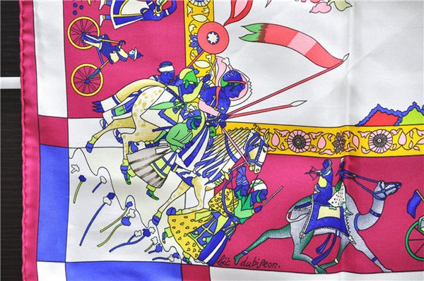 Authentic HERMES Carre 90 Scarf "fantaisies indiennes" Silk Pink 2800D
