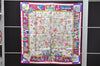 Authentic HERMES Carre 90 Scarf "fantaisies indiennes" Silk Pink 2800D