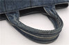 Authentic PRADA Canapa M Denim Tote Hand Bag B1877B Blue 2800E