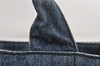 Authentic PRADA Canapa M Denim Tote Hand Bag B1877B Blue 2800E
