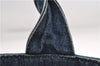 Authentic PRADA Canapa M Denim Tote Hand Bag B1877B Blue 2800E