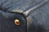 Authentic PRADA Canapa M Denim Tote Hand Bag B1877B Blue 2800E