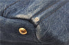 Authentic PRADA Canapa M Denim Tote Hand Bag B1877B Blue 2800E