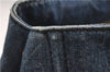 Authentic PRADA Canapa M Denim Tote Hand Bag B1877B Blue 2800E