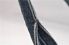 Authentic PRADA Canapa M Denim Tote Hand Bag B1877B Blue 2800E