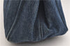 Authentic PRADA Canapa M Denim Tote Hand Bag B1877B Blue 2800E